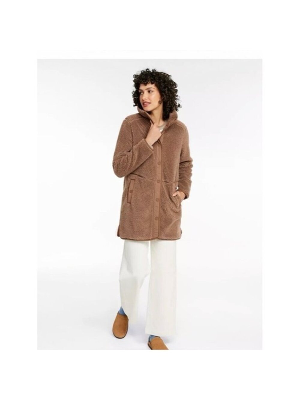 L.L. Bean Women's bean Sherpa fleece coat Chestnut Teddy Jacket size medium